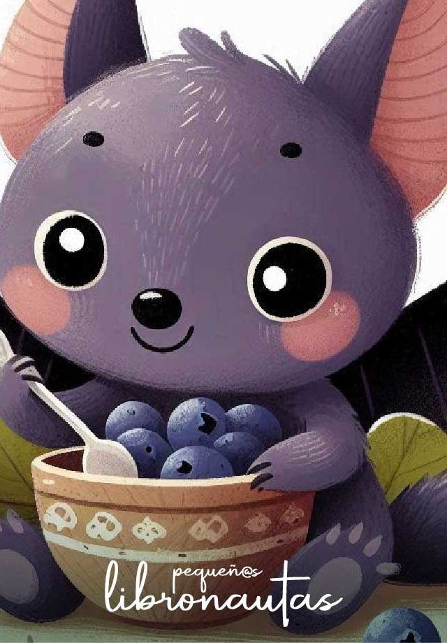 Un murciélago comiendo arándanos