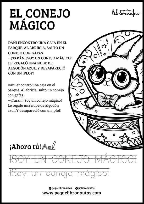 El conejo mágico, un cuento para niños y niñas de 4 a 5 años